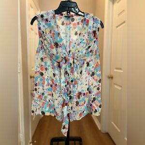 Naked Zebra Multicolor Polka Dot Tie-Front Camisole